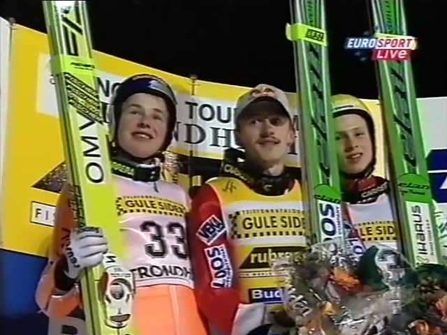 Podium konkursu w Trondheim (Eurosport)